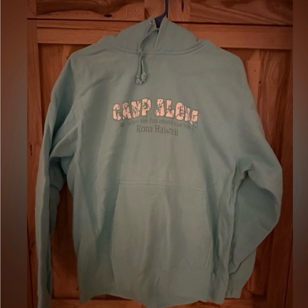 Light Blue Camp Aloha Hoodie Kona Hawaii Hoodie